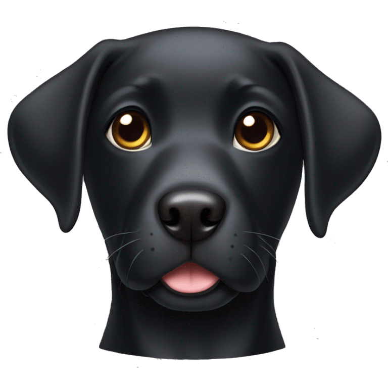 black cute labrador dog emoji