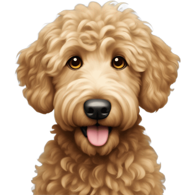 A fluffy, curly goldendoodle  emoji