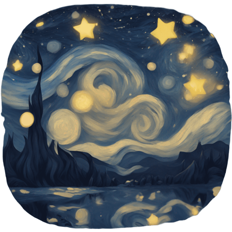 Starry night but only with blue black and white emoji