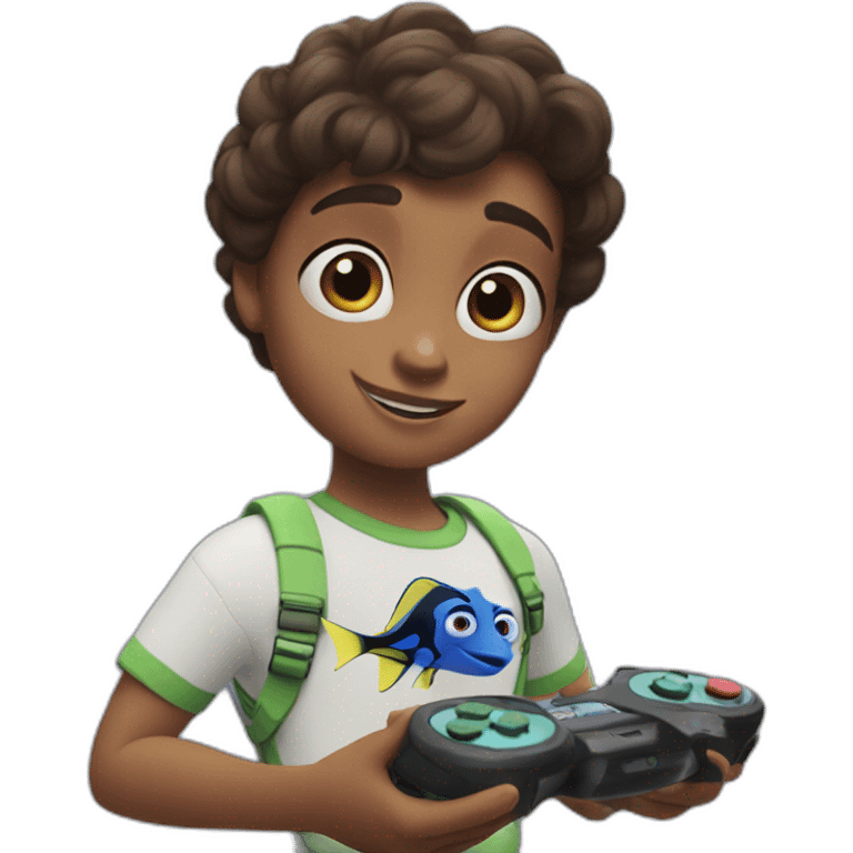 finding dory holding controller pad emoji