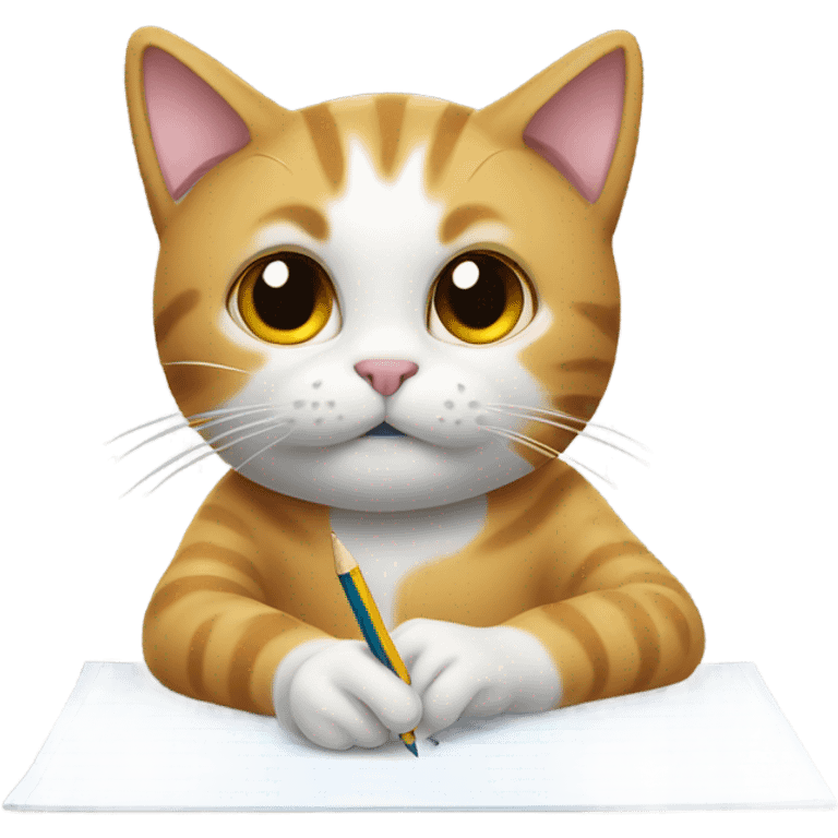 Cat writing with a pencil  emoji