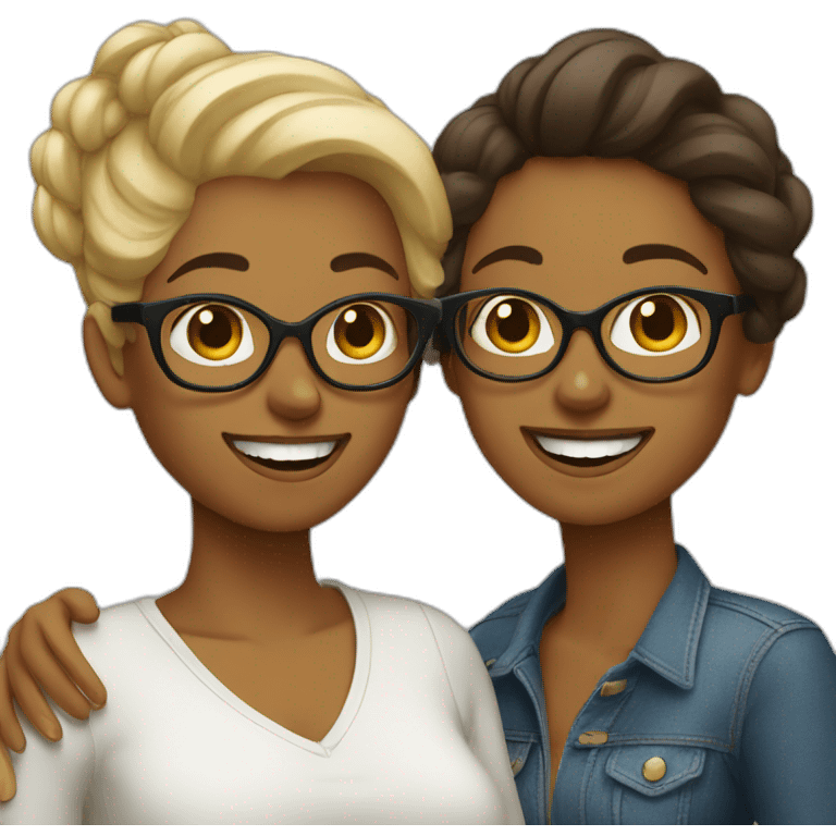 two women designers being jolly emoji