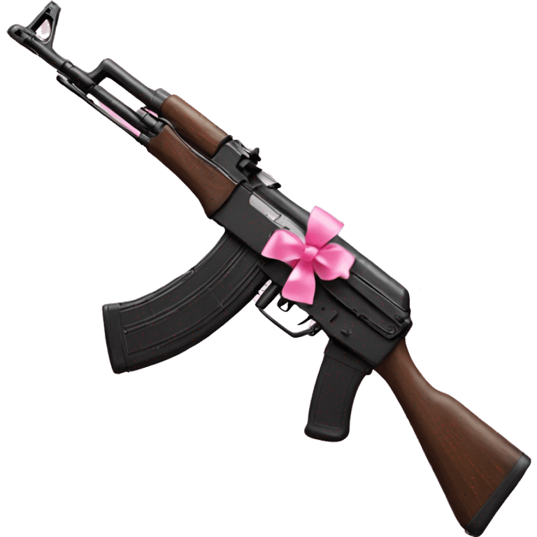 Ak47 with pink bow on it  emoji