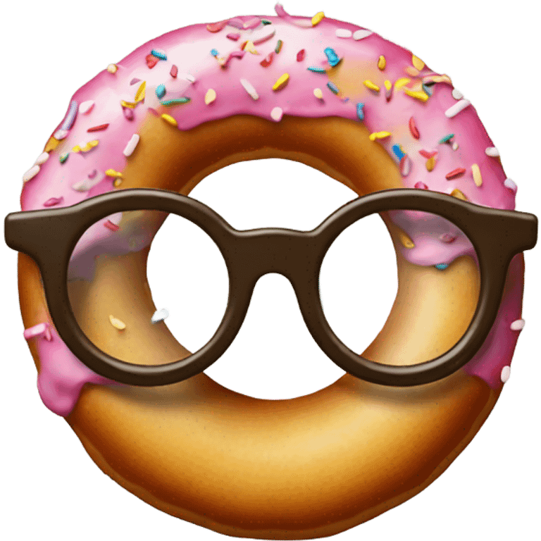 Donut with glasses on emoji