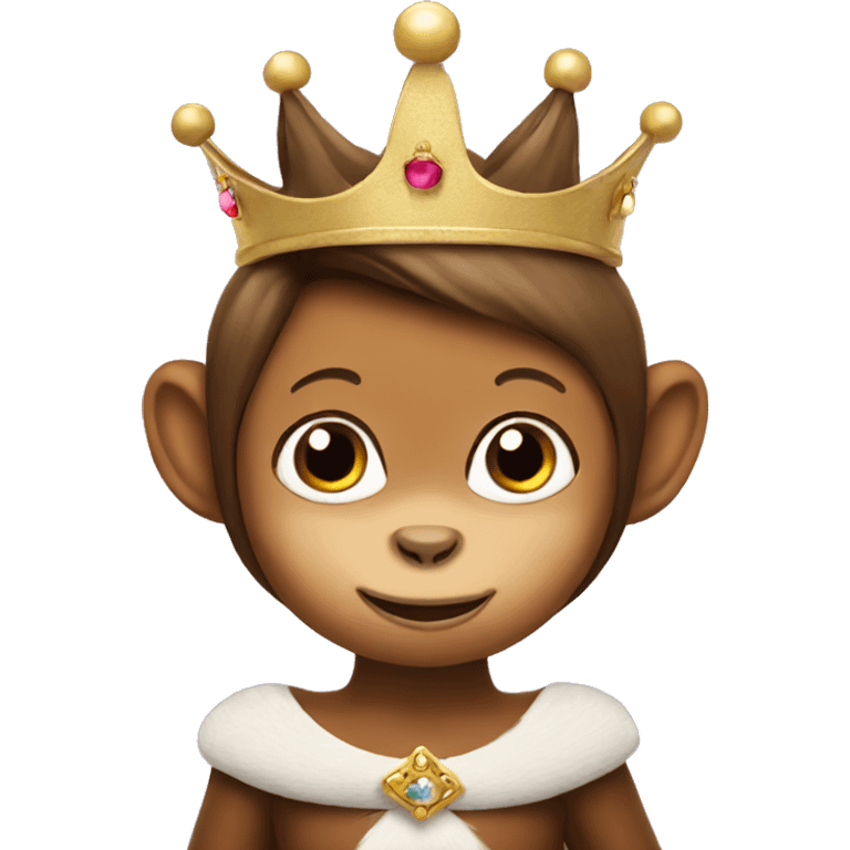 Princess monkey with crown  emoji