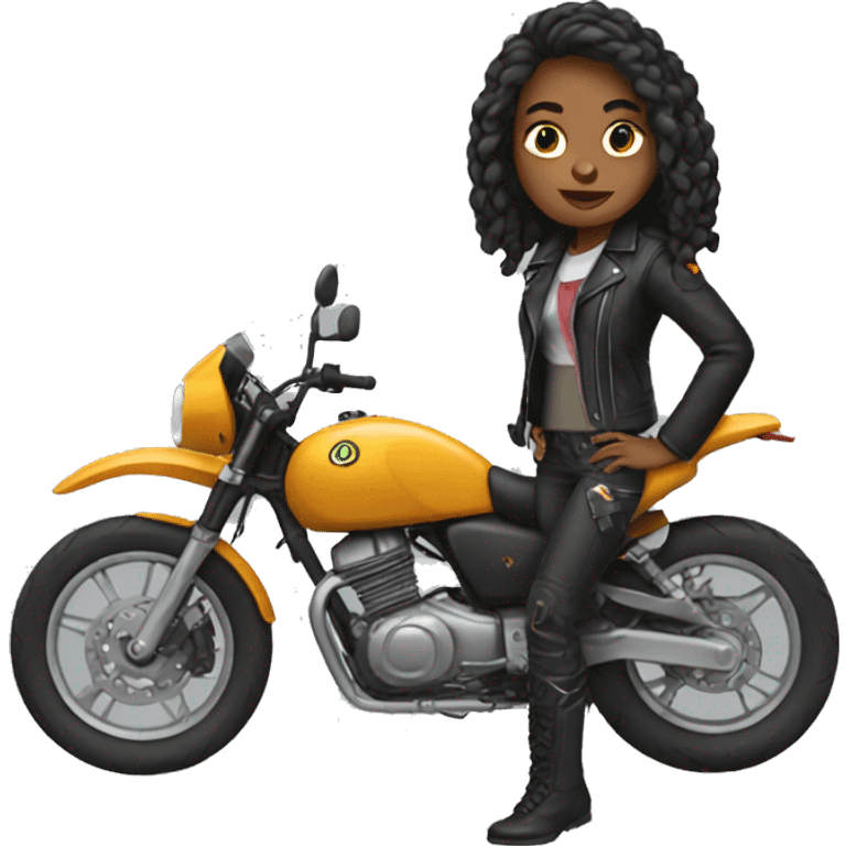 Girl in a moto emoji