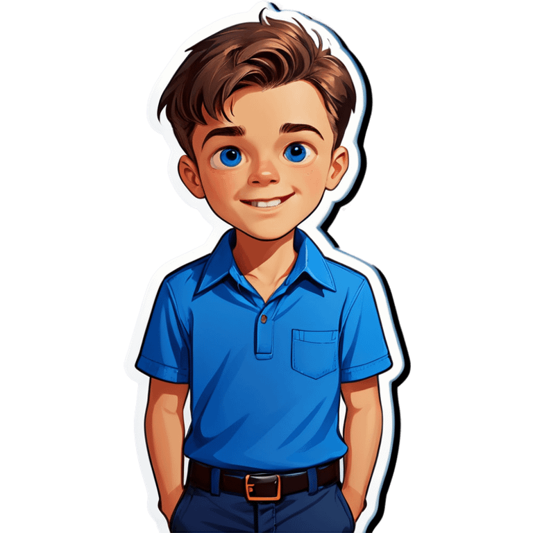 boy in blue collared shirt emoji