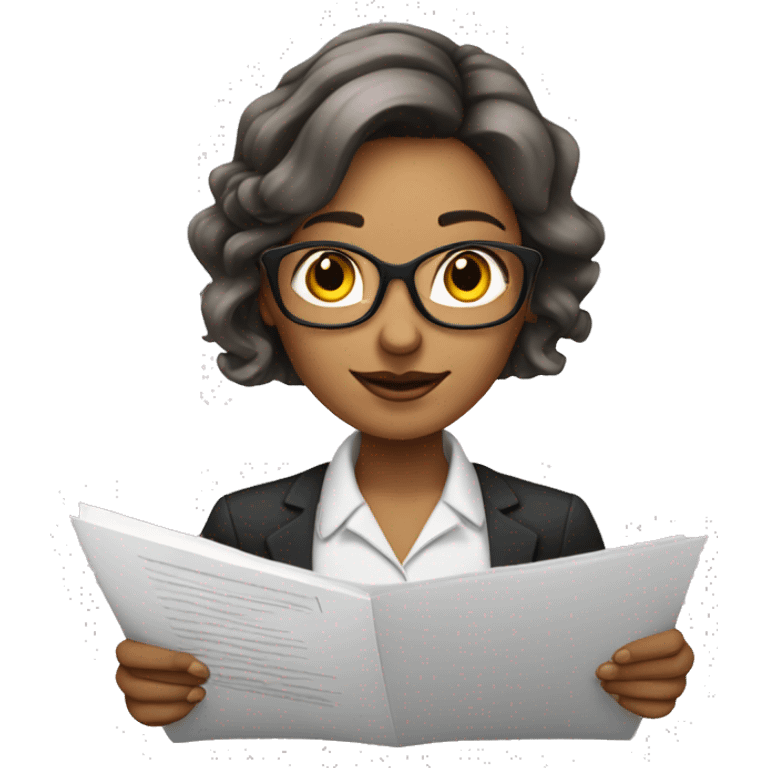 the whiteskin accountant is a woman with document emoji