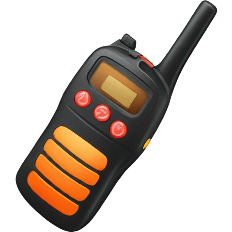 black walkie talkie with red-orange button on side emoji