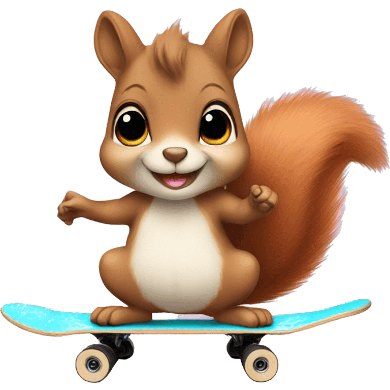 Squirrel in tutu Skateboard  emoji