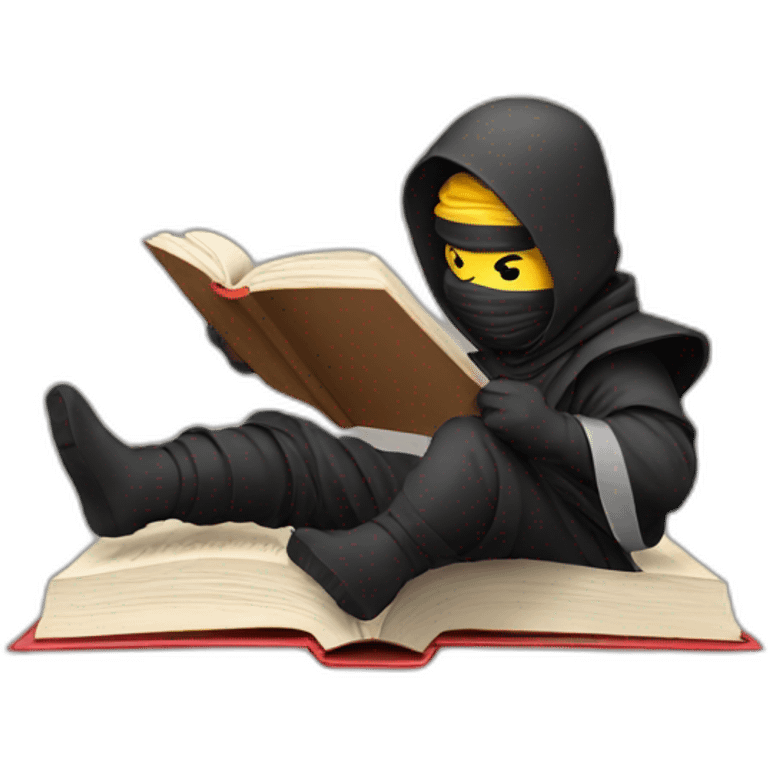 ninja is reading a book emoji