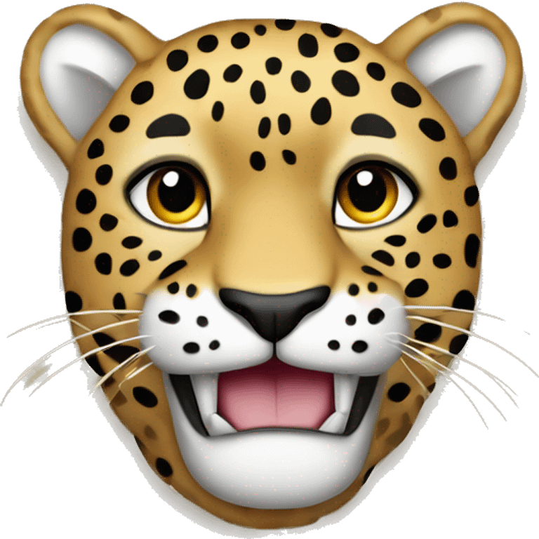 leopardo con corazón blanco en las manos emoji