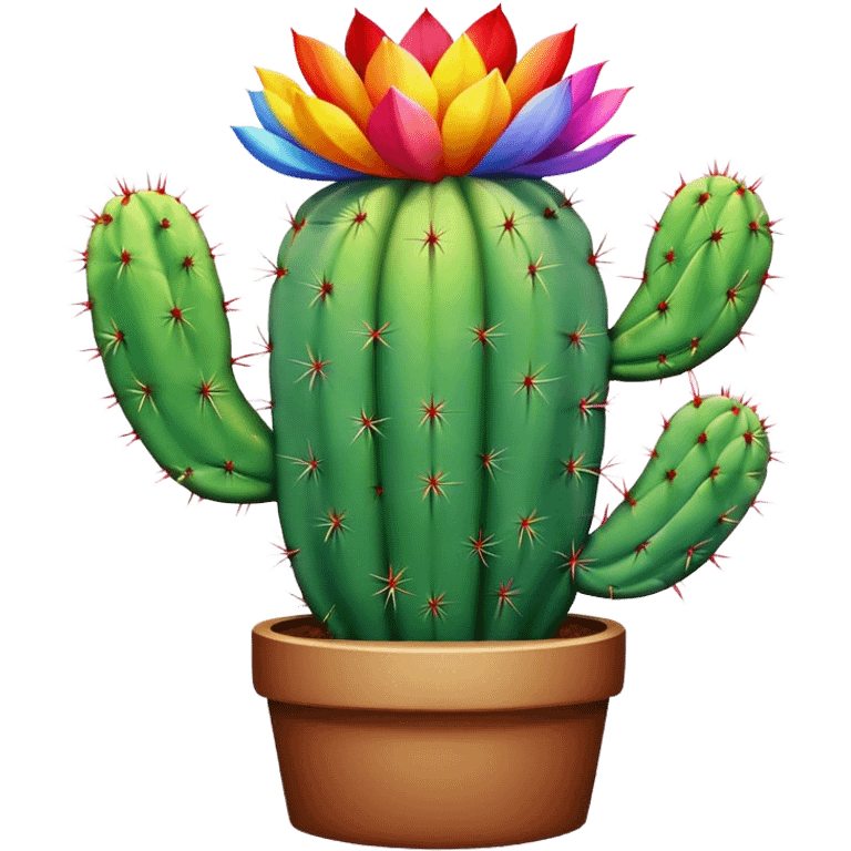 Rainbow cactus emoji