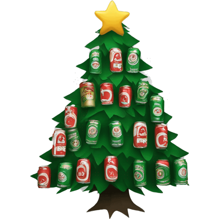 Christmas Tree with beer cans on it  emoji