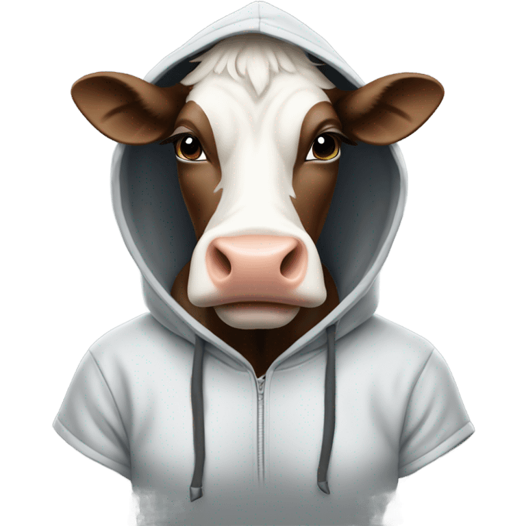 Cow wearing hoodie emoji