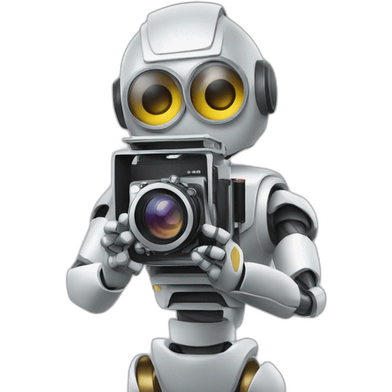 robot director holding a film camera emoji