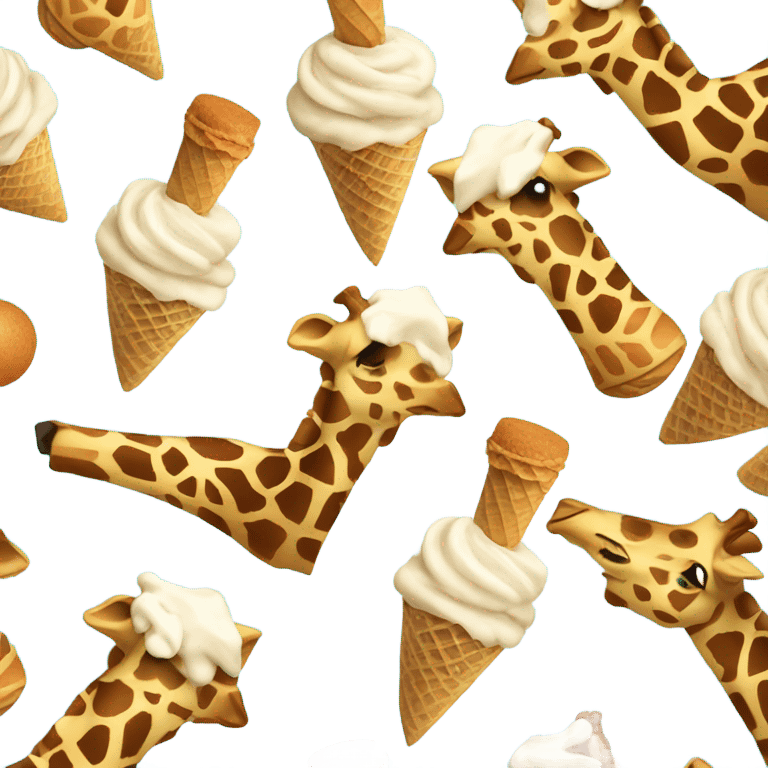 Giraffe eating ice creaming emoji