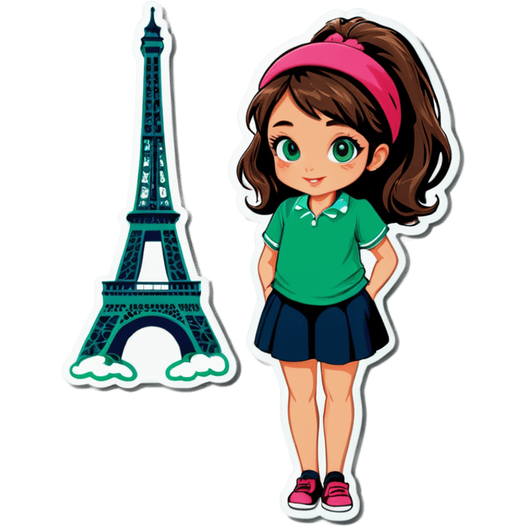 Girl with a shirt paris green emoji