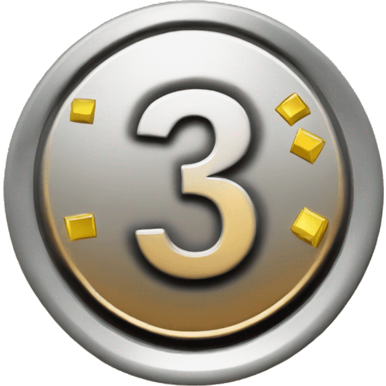 coin with digit 3 and sparkes  emoji