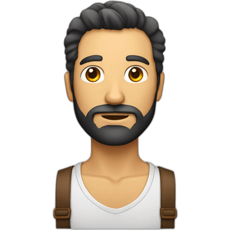 Hombre con barba y calvo muy atractivo emoji