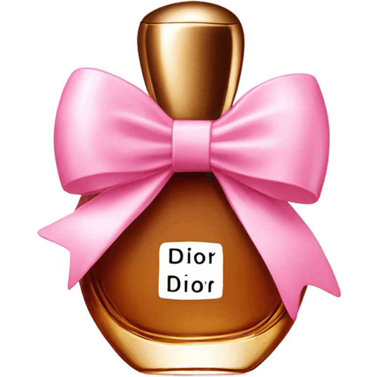 Brown Dior perfume with a pink bow emoji