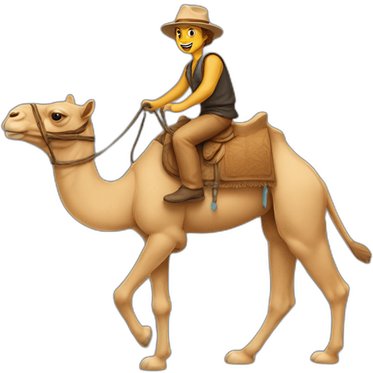 A cat riding a camel emoji