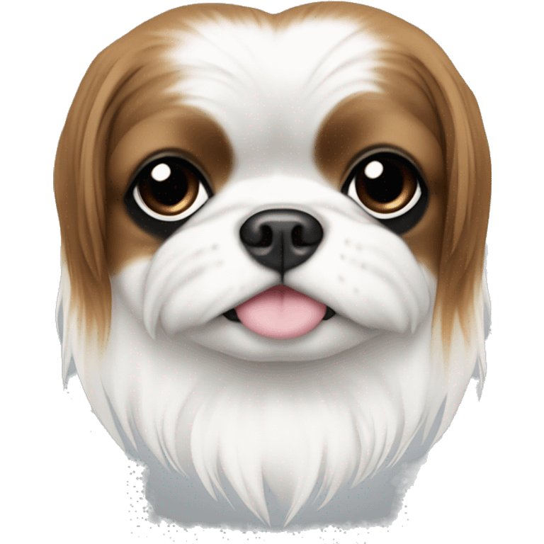 Japanese chin white and black asymmetrical face coloring emoji