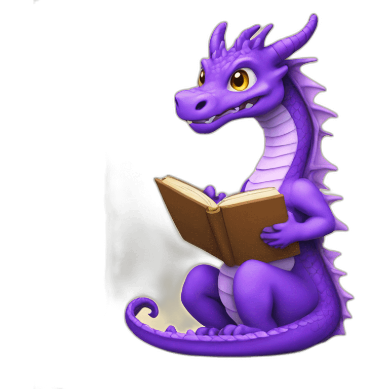 purple dragon holding book emoji