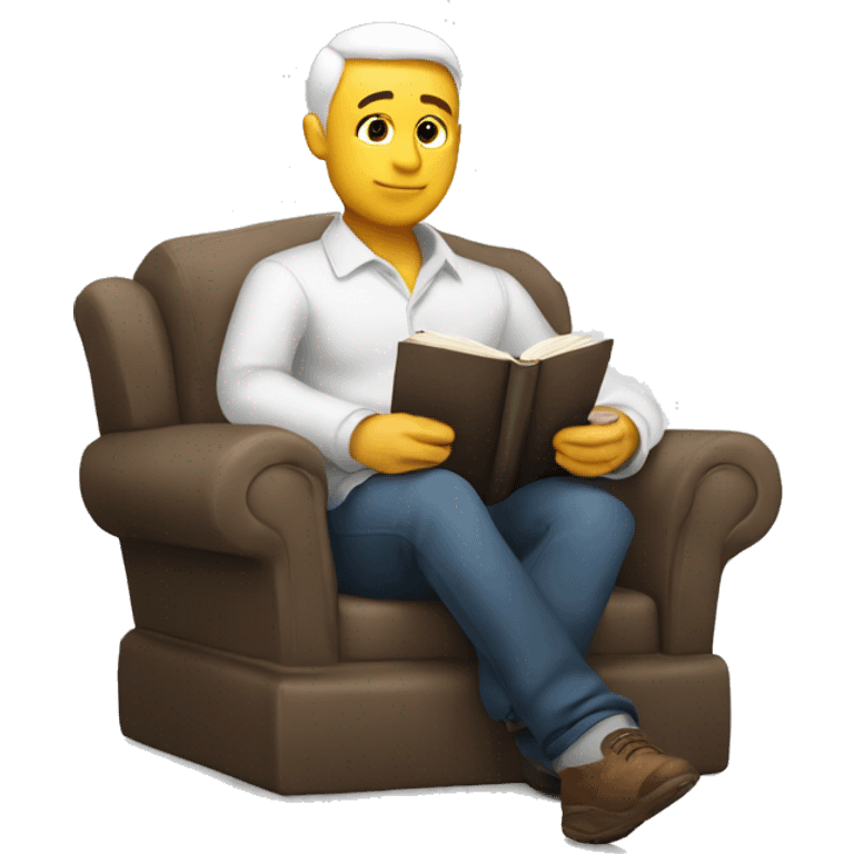 white men chilling with book emoji