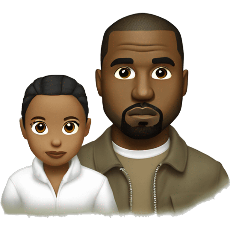 Kanye west and north west on a dinosaur  emoji