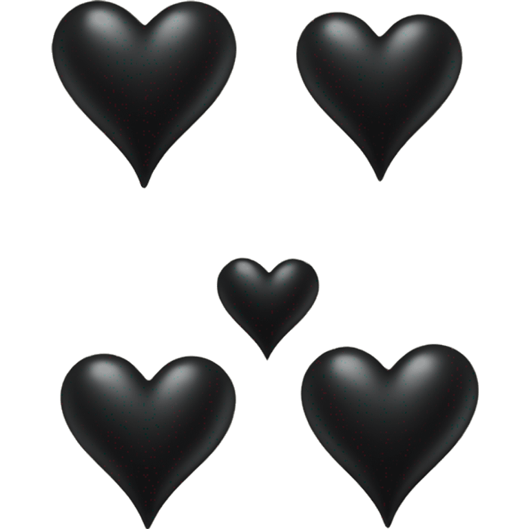 Three black hearts emoji