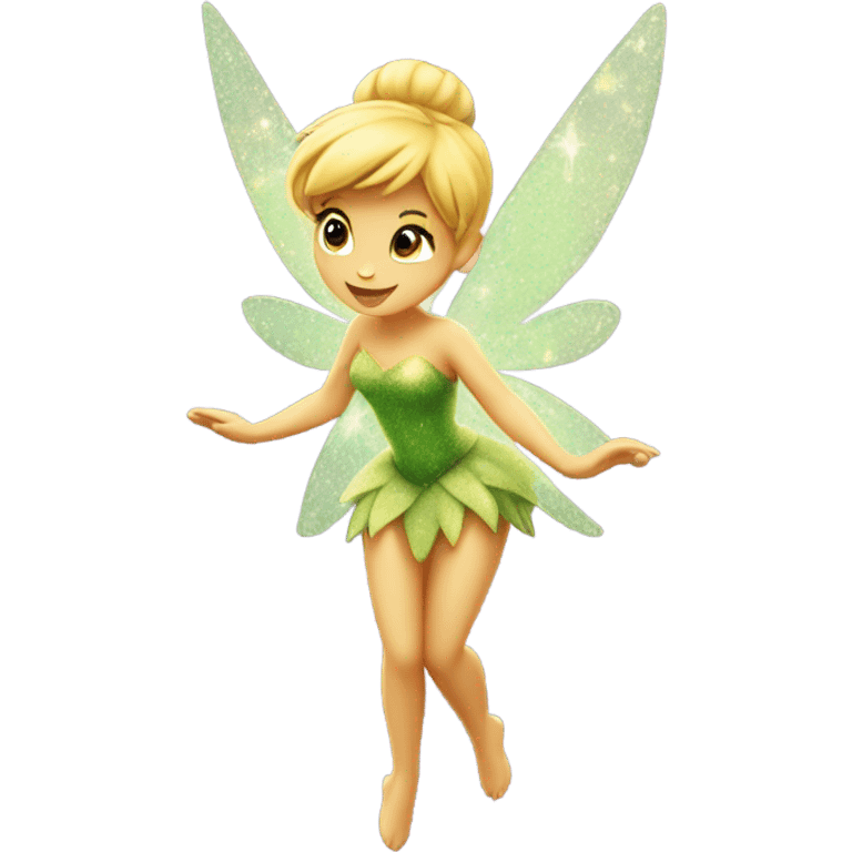 Tinkerbell flying with fairy dust emoji