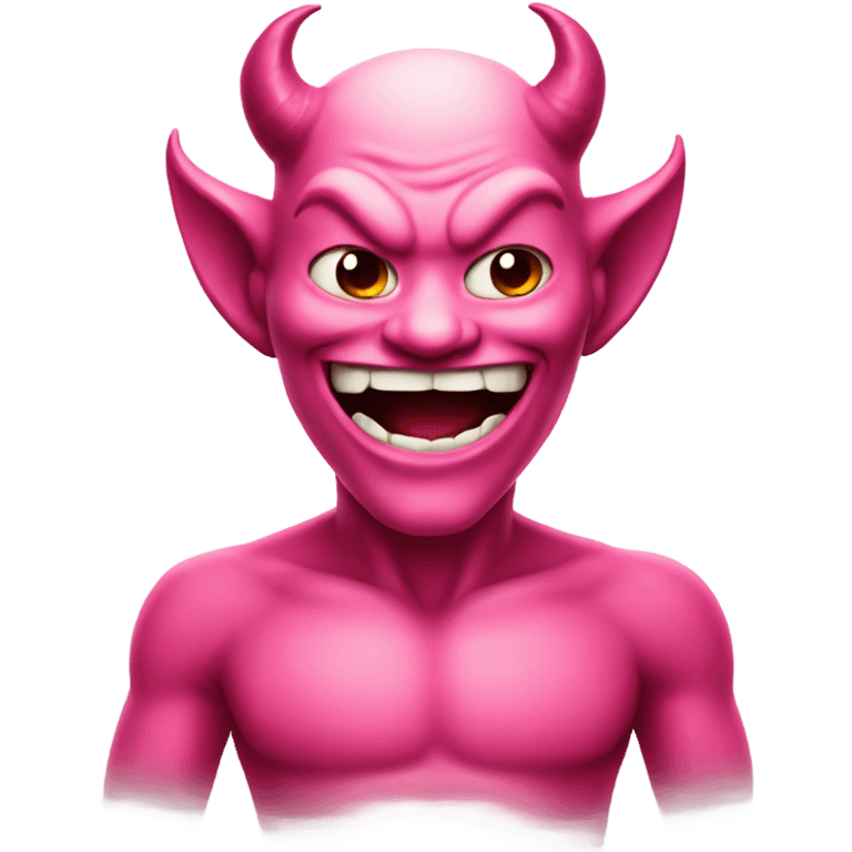 Pink smiling devil emoji