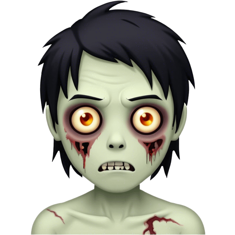 boy zombie with black hair emo emoji