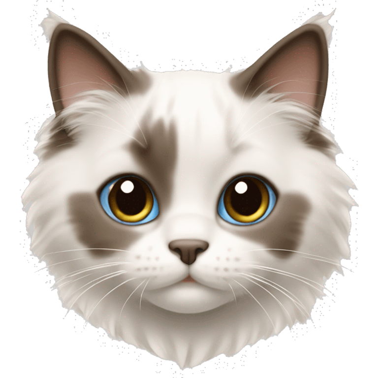 brown white ragdoll kitten emoji