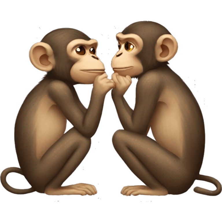 Monkeys kissing emoji