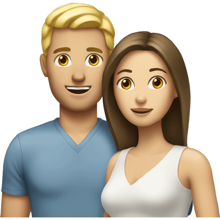 blond hair man with brunette woman  emoji