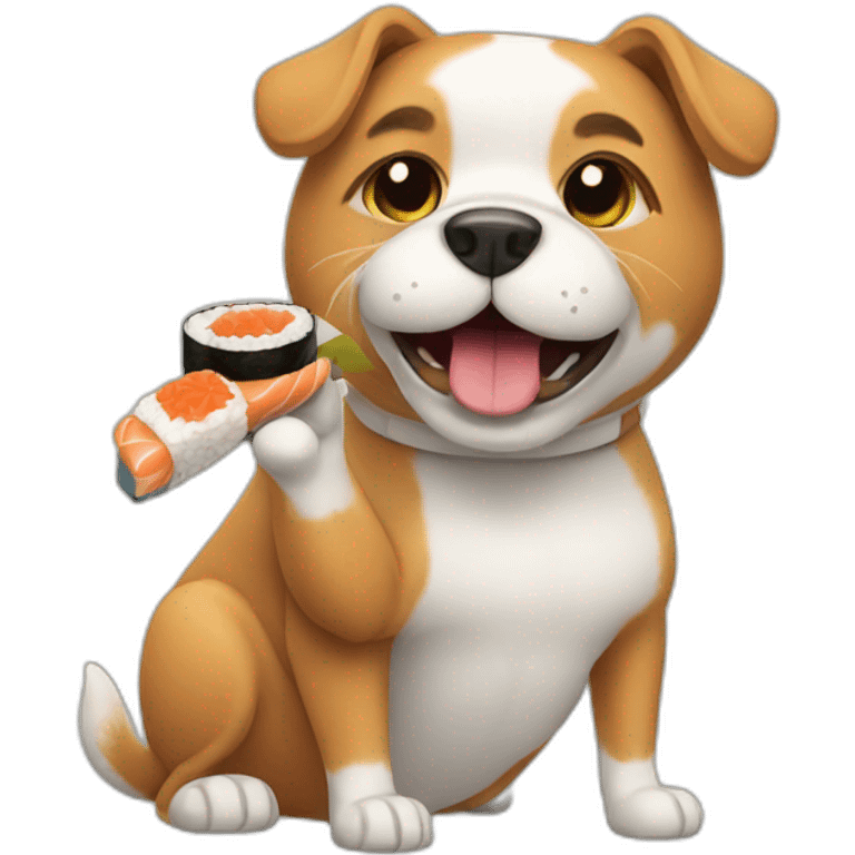 Dog eating sushi  emoji