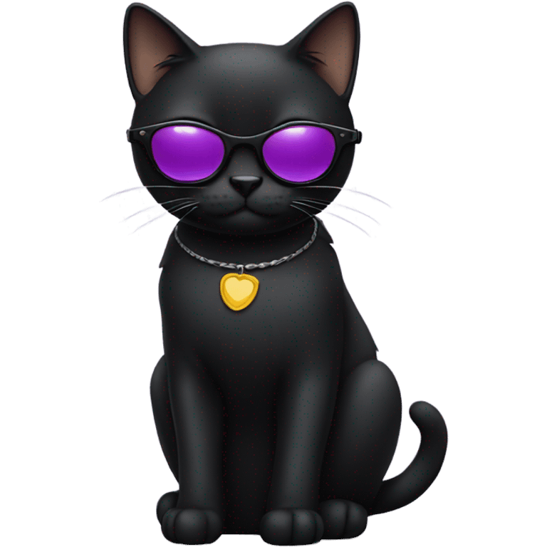 Black cat wearing sunglasses emoji