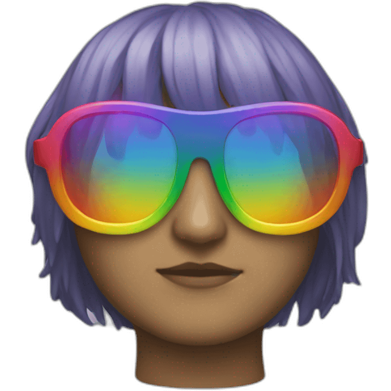 rainbow glasses no face emoji