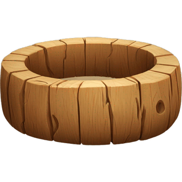 large wooden ring from the ground emoji