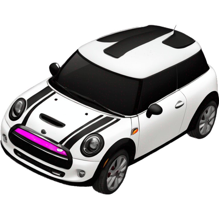 Black white hot pink mini cooper se emoji