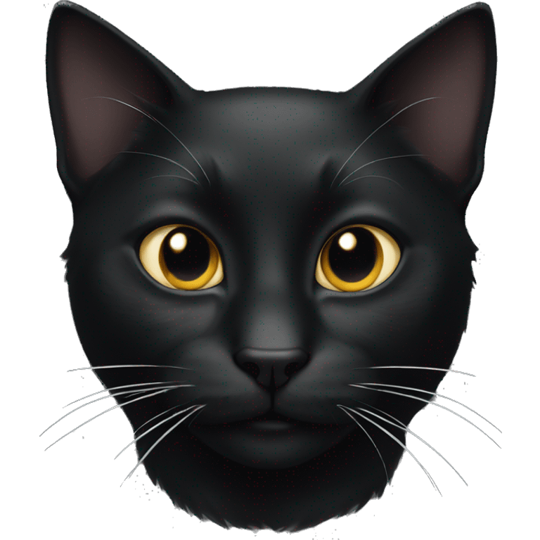 black cat with a white spot emoji