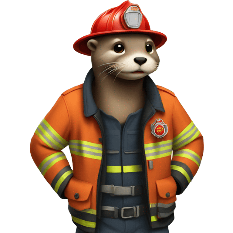 Otter firefighter emoji