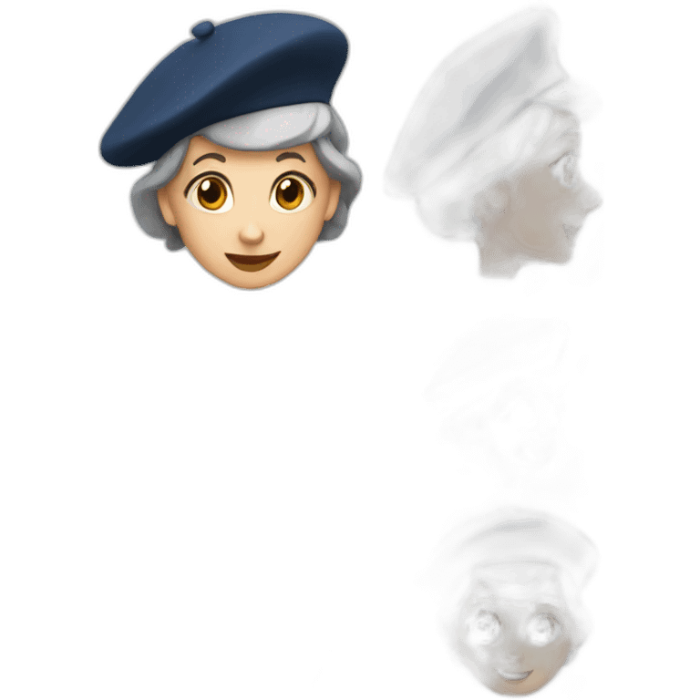 sixty years old lady wearing a French beret emoji