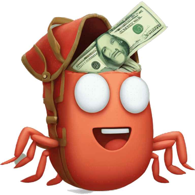 My krabs holding a bag of money  emoji