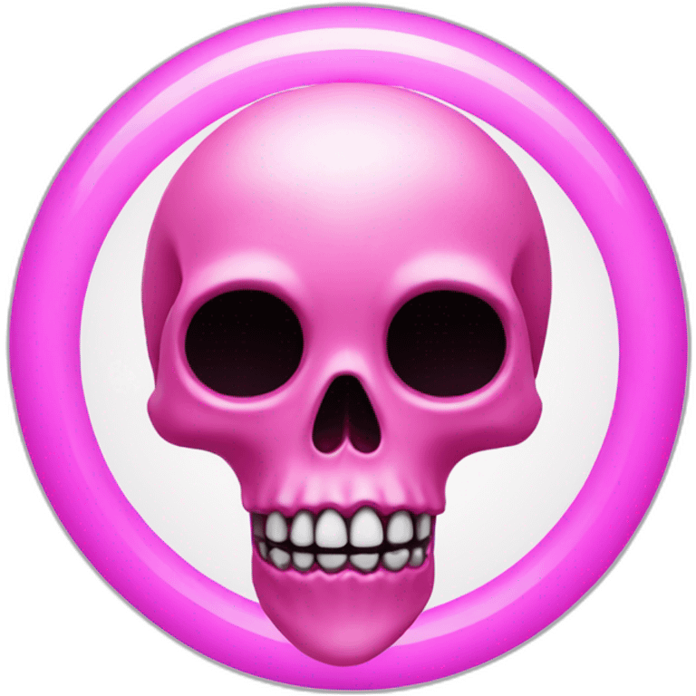 pink skull with a floating ring over head emoji