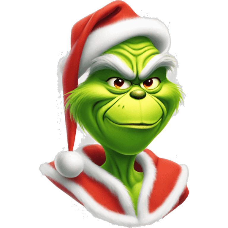 the grinch in a santa costume  emoji