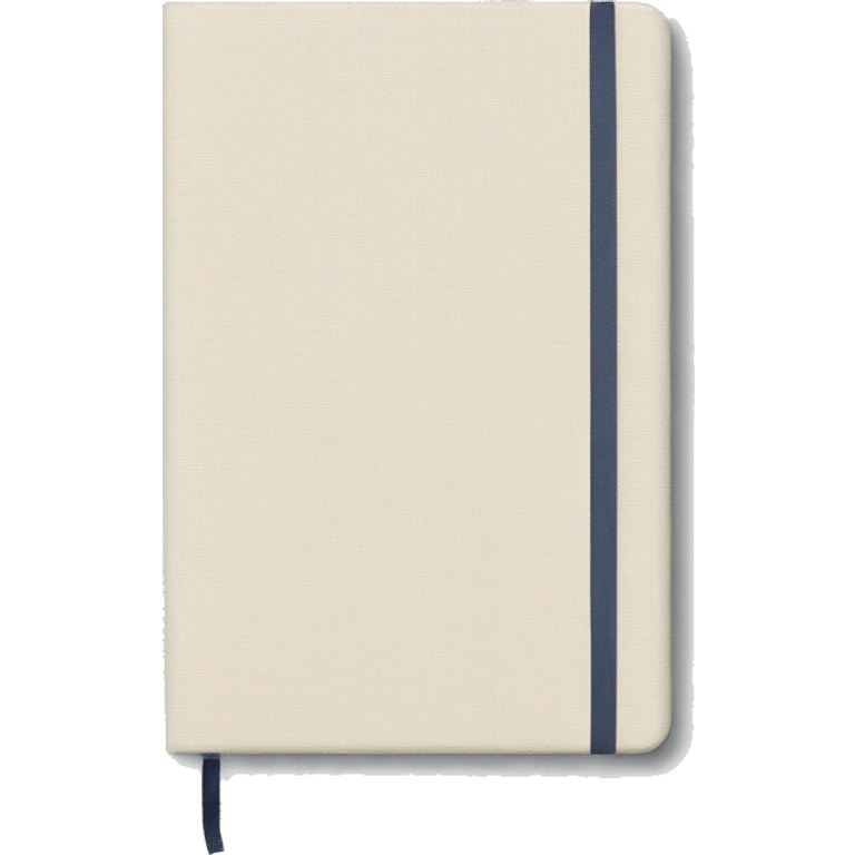 Cream Linen cover notebook with a elegant small text emoji