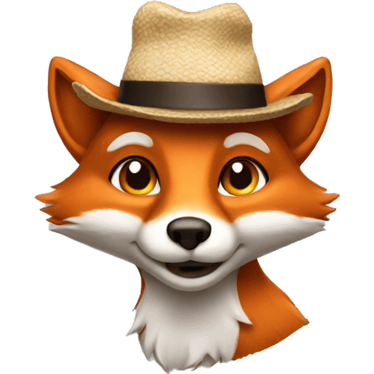 Fox wearing hat emoji